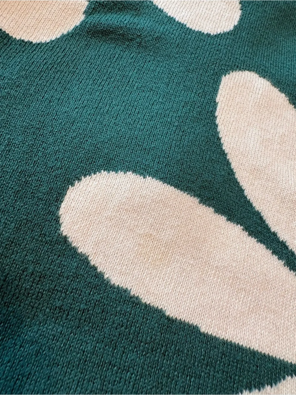 GAP Green Daisy Crewneck Sweater with Pink Centers